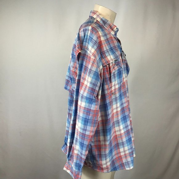 Columbia - Men's XL - Multicolor Plaid Long Sleeve Super Bahama Button Shirt - Picture 2 of 5